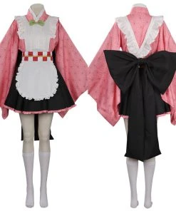 NewCosplay New Arrivals Demon Slayer Kamado Nezuko Maid Dress Outfits Halloween Carnival Suit Cosplay Costume