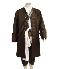 NewCosplay Pirates Of The Caribbean Jack Sparrow Costume Set Cosplay Costume