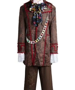 NewCosplay New Arrivals Alice In Wonderland Johnny Depp Mad Hatter Jacket Pants Tie 6 Pcs Cosplay Costume