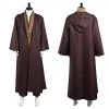 NewCosplay Adult Outfit For Jedi Costume Tunic Hooded Robe Anakin Skywalker Uniform Brown Version 1 NewCosplay Adult Outfit For Jedi Costume Tunic Hooded Robe Anakin Skywalker Uniform Brown Version