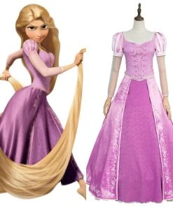 New Cosplaysky Tangled Ever After Rapunzel Pink Dress Halloween Carnival Suit Cosplay Costume