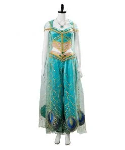 NewCosplay New Arrivals Aladdin Naomi Scott Princess Jasmine Peacock Outfit Cosplay Costume