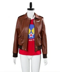 CosplaySky New Arrivals Captain Marvel Carol Danvers U.S.Air Force T Shirt Bomber Jacket Casual Suit
