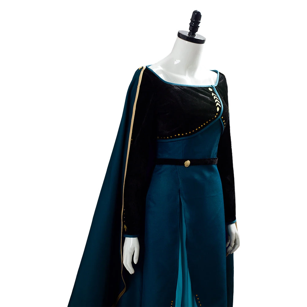 NewCosplay Frozen 2 Queen Anna Coronation Gown Dark Green Dress Cosplay Costume 13 NewCosplay Frozen 2 Queen Anna Coronation Gown Dark Green Dress Cosplay Costume