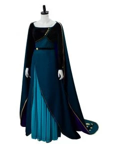 NewCosplay Frozen 2 Queen Anna Coronation Gown Dark Green Dress Cosplay Costume 19 NewCosplay Frozen 2 Queen Anna Coronation Gown Dark Green Dress Cosplay Costume