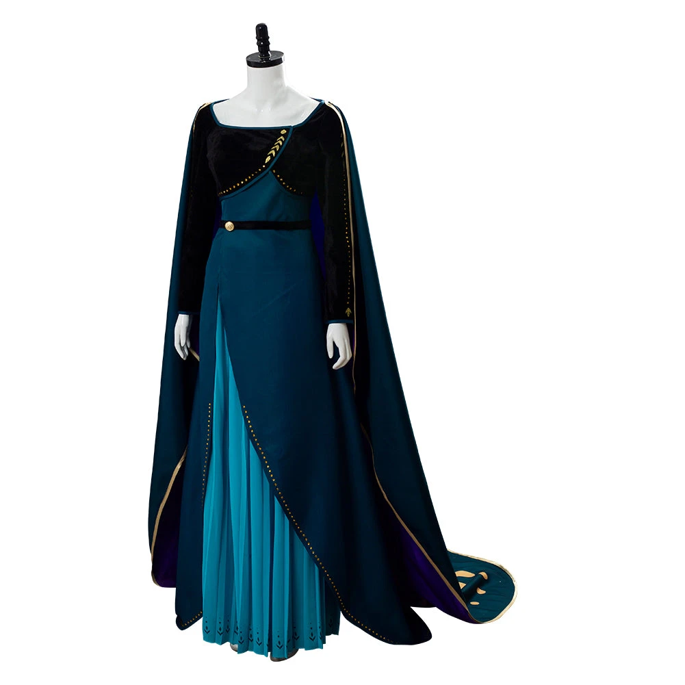 NewCosplay Frozen 2 Queen Anna Coronation Gown Dark Green Dress Cosplay Costume 5 NewCosplay Frozen 2 Queen Anna Coronation Gown Dark Green Dress Cosplay Costume