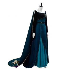 NewCosplay Frozen 2 Queen Anna Coronation Gown Dark Green Dress Cosplay Costume 21 NewCosplay Frozen 2 Queen Anna Coronation Gown Dark Green Dress Cosplay Costume
