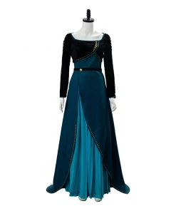 NewCosplay Frozen 2 Queen Anna Coronation Gown Dark Green Dress Cosplay Costume 22 NewCosplay Frozen 2 Queen Anna Coronation Gown Dark Green Dress Cosplay Costume