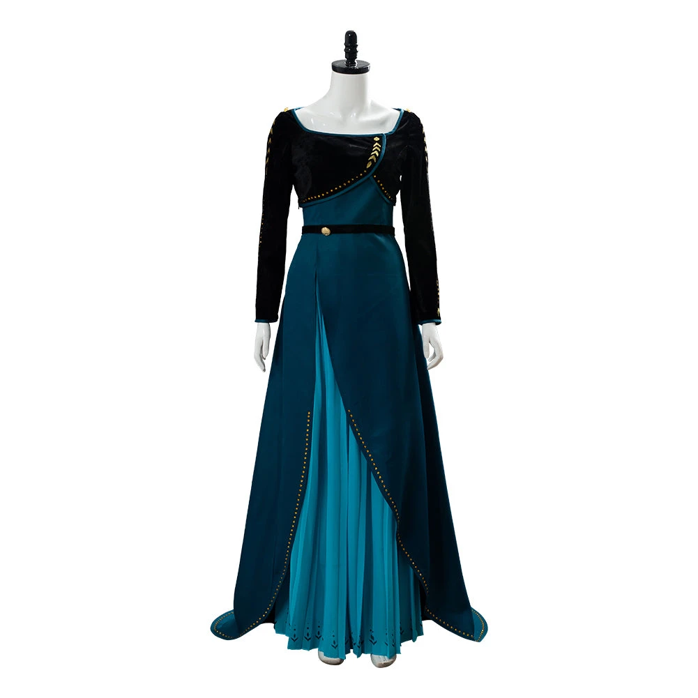 NewCosplay Frozen 2 Queen Anna Coronation Gown Dark Green Dress Cosplay Costume 8 NewCosplay Frozen 2 Queen Anna Coronation Gown Dark Green Dress Cosplay Costume