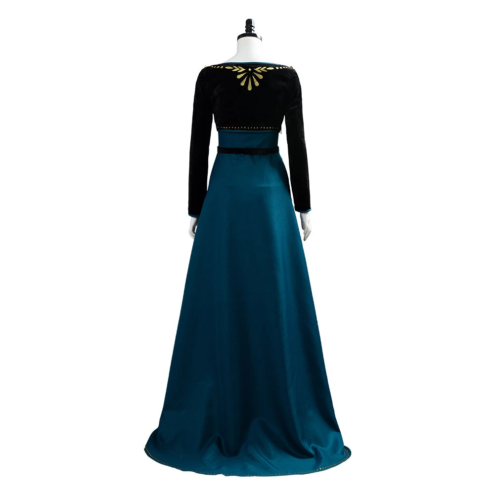 NewCosplay Frozen 2 Queen Anna Coronation Gown Dark Green Dress Cosplay Costume 10 NewCosplay Frozen 2 Queen Anna Coronation Gown Dark Green Dress Cosplay Costume