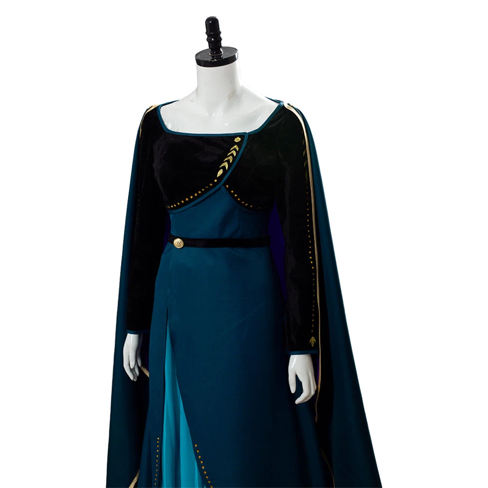 NewCosplay Frozen 2 Queen Anna Coronation Gown Dark Green Dress Cosplay Costume 12 NewCosplay Frozen 2 Queen Anna Coronation Gown Dark Green Dress Cosplay Costume