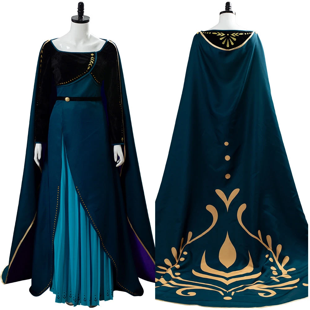 NewCosplay Frozen 2 Queen Anna Coronation Gown Dark Green Dress Cosplay Costume 15 NewCosplay Frozen 2 Queen Anna Coronation Gown Dark Green Dress Cosplay Costume