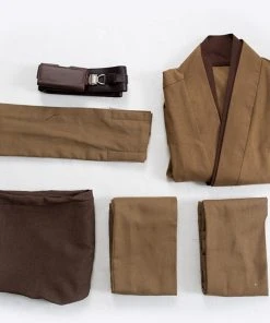 CosplaySky Star Wars Obi Wan Kenobi Jedi Cosplay Costume Brown Version No Cloak