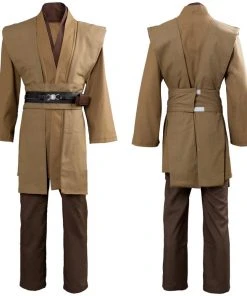 CosplaySky Star Wars Obi Wan Kenobi Jedi Cosplay Costume Brown Version No Cloak