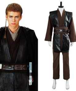 CosplaySky Star Wars Mens Jedi Anakin Skywalker Cosplay Costume Knight Tunic Uniform Brown Vision