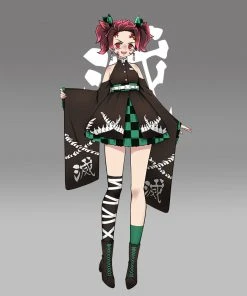 CosplaySky Kamado Tanjiro Demon Slayer Halloween Kimono Original Design Cosplay Costume