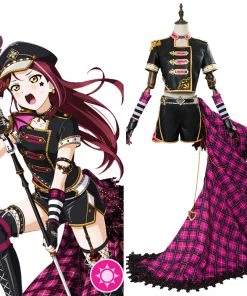 NewCosplay Love Live! Sunshine!! Aqours Sakurauchi Riko Punk Rock Outfit Cosplay Costume