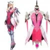 New Cosplaysky New Arrivals Overwatch Mercy Angela Ziegler Outfit Pink Mercy Skin Cosplay Costume