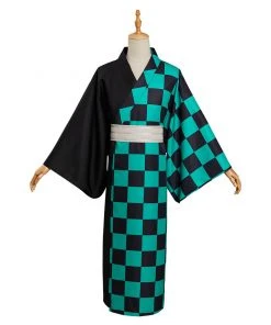 Fansholiday Demon Slayer Kamado Tanjirou Summer Kimono Outfits Halloween Carnival Suit