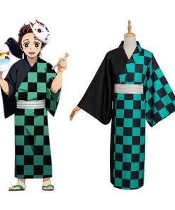 Fansholiday Demon Slayer Kamado Tanjirou Summer Kimono Outfits Halloween Carnival Suit