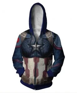 CosplaySky Avengers 4：End Game Quantum Realm Captain America Hoodie