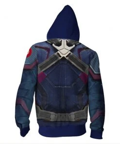 CosplaySky Avengers 4：End Game Quantum Realm Captain America Hoodie