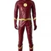 NewCosplay The Flash Season 4 Barry Allen Flash Outfit Jumpsuit Uniform Cosplay Costume+shoes Whole Set
