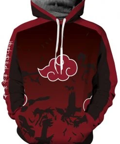 New Cosplaysky Naruto Hoodie Akatsuki Red Cloud Pullover Sweatshirt New Arrivals
