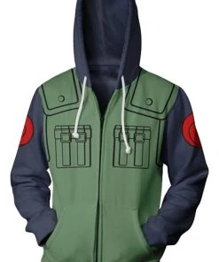 New Cosplaysky Anime Naruto Hatake Kakashi 3D Hoodie Zip-Up Sweatershirt