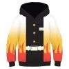 New Cosplaysky Kids Demon Slayer: Kimetsu No Yaiba Rengoku Kyoujurou Cosplay Hoodies Boys Girls Long Sleeve Pullover Sweatshirt