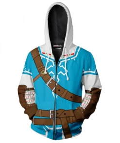 New Cosplaysky New Arrivals Unisex Link Hoodies The Legend Of Zelda Zip Up 3D Print Jacket Sweatshirt