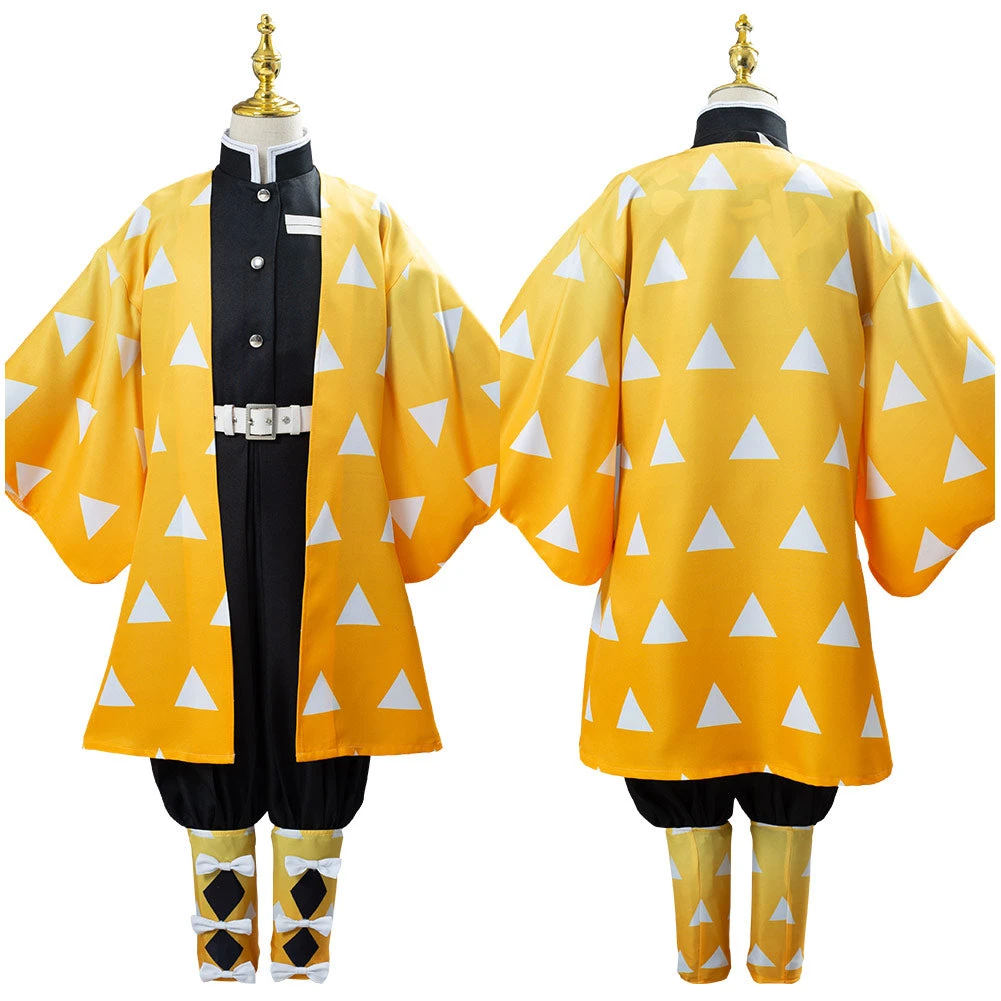 NewCosplay Demon Slayer: Kimetsu No Yaiba Agatsuma Zenitsu Cosplay Costume For Kids Children 13 NewCosplay Demon Slayer: Kimetsu No Yaiba Agatsuma Zenitsu Cosplay Costume For Kids Children