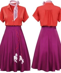 Cosplaygift Women 1950s Poodle Rockabilly Retro Swing Dress Grease Fancy Dress