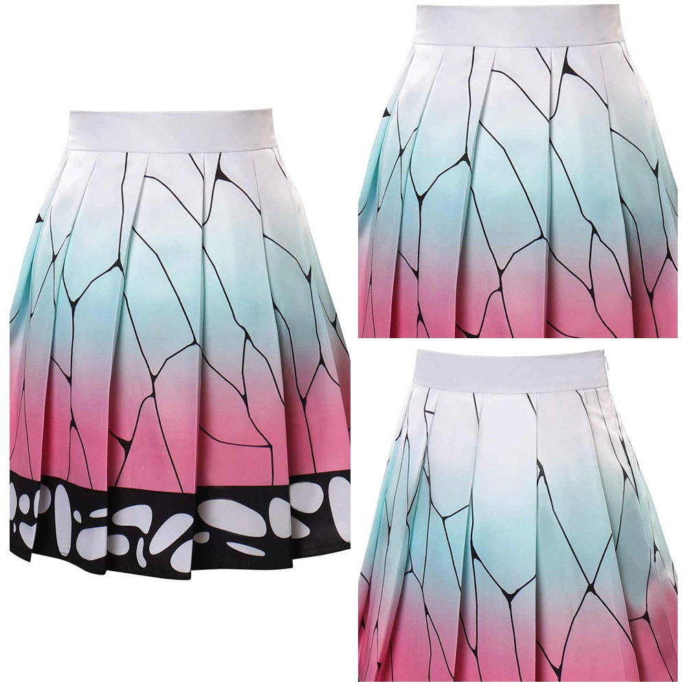 Cossky Demon Slayer Kochou Shinobu Cosplay Costume Pleated Skirt New Arrivals 4 Cossky Demon Slayer Kochou Shinobu Cosplay Costume Pleated Skirt New Arrivals