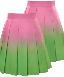 NewCossky Demon Slayer Kanroji Mitsuri Cosplay Costume Pleated Skirt Halloween Carnival Suit New Arrivals