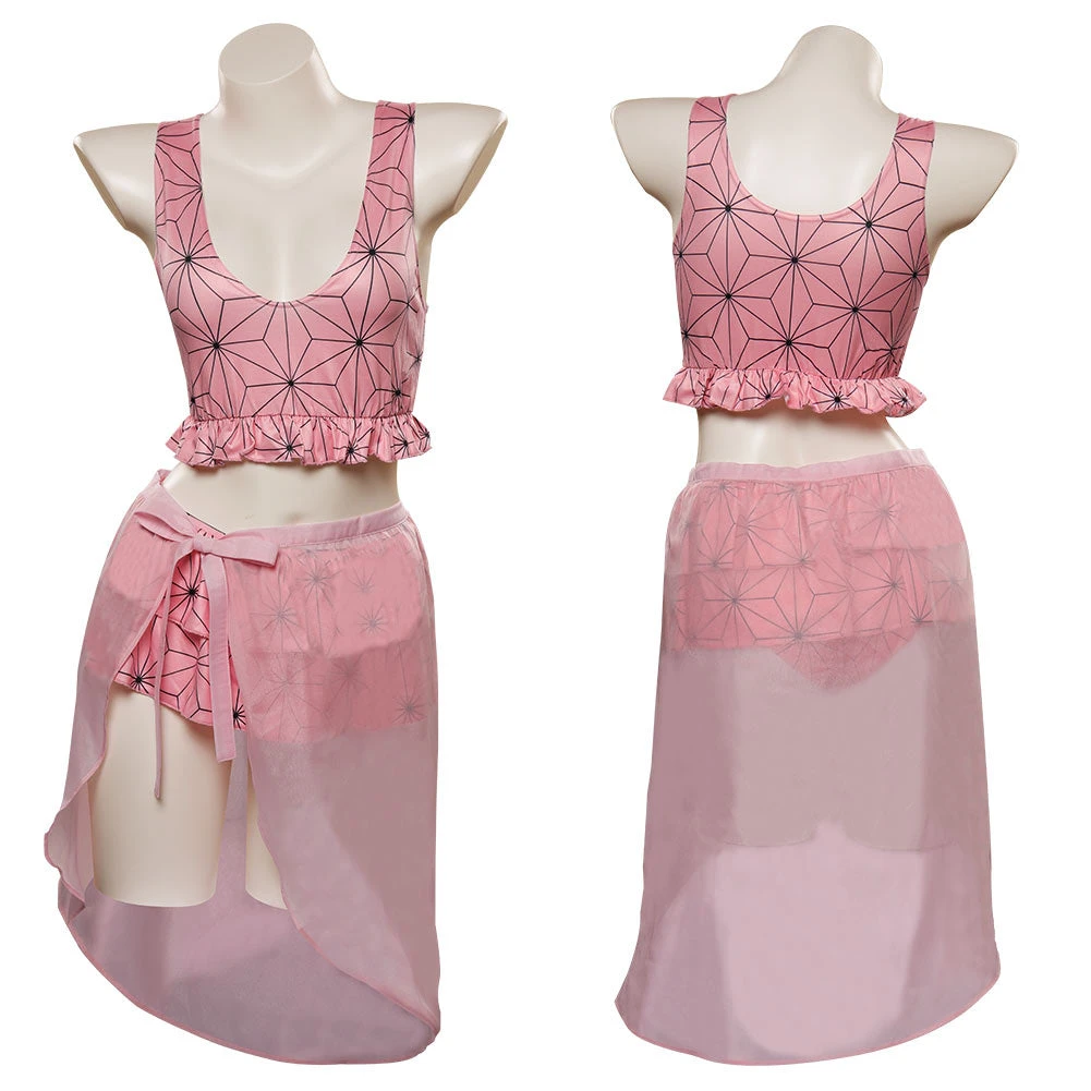 CosplaySky Demon Slayer Kamado Nezuko Original Design Cosplay Costume Swimsuit Outfits 3 CosplaySky Demon Slayer Kamado Nezuko Original Design Cosplay Costume Swimsuit Outfits