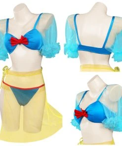 Cosplaygift New Arrivals Snow White Swimsuit Cosplay Costume Three-Piece Swimwear Outfits Halloween Carnival Suit