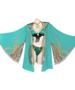 New Cosplaysky Genshin Impact Hina Goro Bikini Swimsuit Cosplay Costume Sexy Swimwear Cloak Outfits