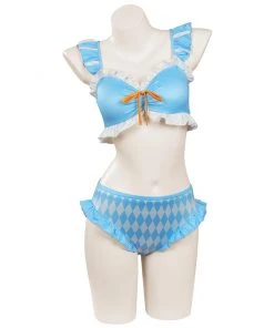 CosplaySky Alice In Wonderland Alice Swimsuit Cosplay Costume Two-Piece Bikini Swimwear Outfits
