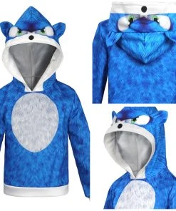 NewCosplay New Arrivals Kids Sonic The Hedgehog 2 (2022) Sonic Hoodie Hooded Sweatshirt