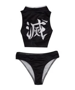 NewCossky New Arrivals Kids Girls Demon Slayer Uzui Tengen Swimsuit Cosplay Costume Jumpsuit Swimwear Outfits