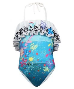 NewCossky New Arrivals Kids Children Encanto Mirabel Original Design Swimsuit Cosplay Costume Jumpsuit Swimwear Outfits
