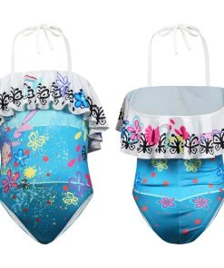 NewCossky New Arrivals Kids Children Encanto Mirabel Original Design Swimsuit Cosplay Costume Jumpsuit Swimwear Outfits