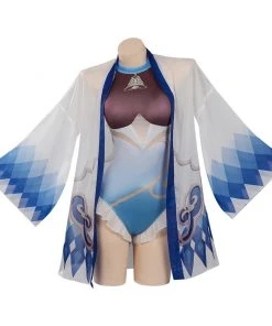 NewCosplay Genshin Impact Ganyu Swimsuit Cosplay Costume Jumpsuit Cloak Outfits 13 NewCosplay Genshin Impact Ganyu Swimsuit Cosplay Costume Jumpsuit Cloak Outfits