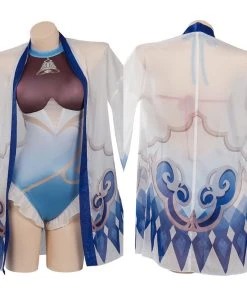 NewCosplay Genshin Impact Ganyu Swimsuit Cosplay Costume Jumpsuit Cloak Outfits