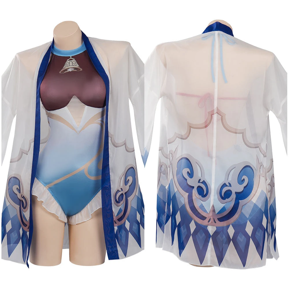 NewCosplay Genshin Impact Ganyu Swimsuit Cosplay Costume Jumpsuit Cloak Outfits 3 NewCosplay Genshin Impact Ganyu Swimsuit Cosplay Costume Jumpsuit Cloak Outfits