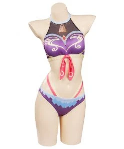 Cossky Genshin Impact Ganyu Swimsuit Cosplay Costume Women Bikini Top Shorts Outfits Halloween Carnival Suits New Arrivals