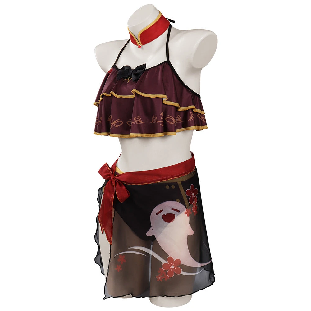 Cossky Genshin Impact Hutao Swimsuit Cosplay Costume Outfits Halloween Carnival Suit 5 Cossky Genshin Impact Hutao Swimsuit Cosplay Costume Outfits Halloween Carnival Suit