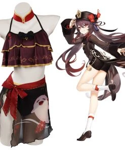 Cossky Genshin Impact Hutao Swimsuit Cosplay Costume Outfits Halloween Carnival Suit