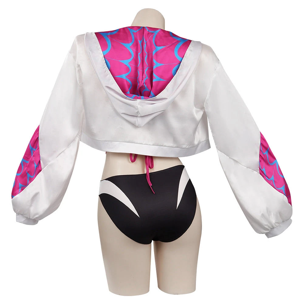 CosplaySky New Arrivals Spider-Man: Across The Spider-Verse Gwen Stacy Cosplay CostumeTop Shorts Cloak Swimsuit Outfits Halloween Carnival Suit 6 CosplaySky New Arrivals Spider-Man: Across The Spider-Verse Gwen Stacy Cosplay CostumeTop Shorts Cloak Swimsuit Outfits Halloween Carnival Suit